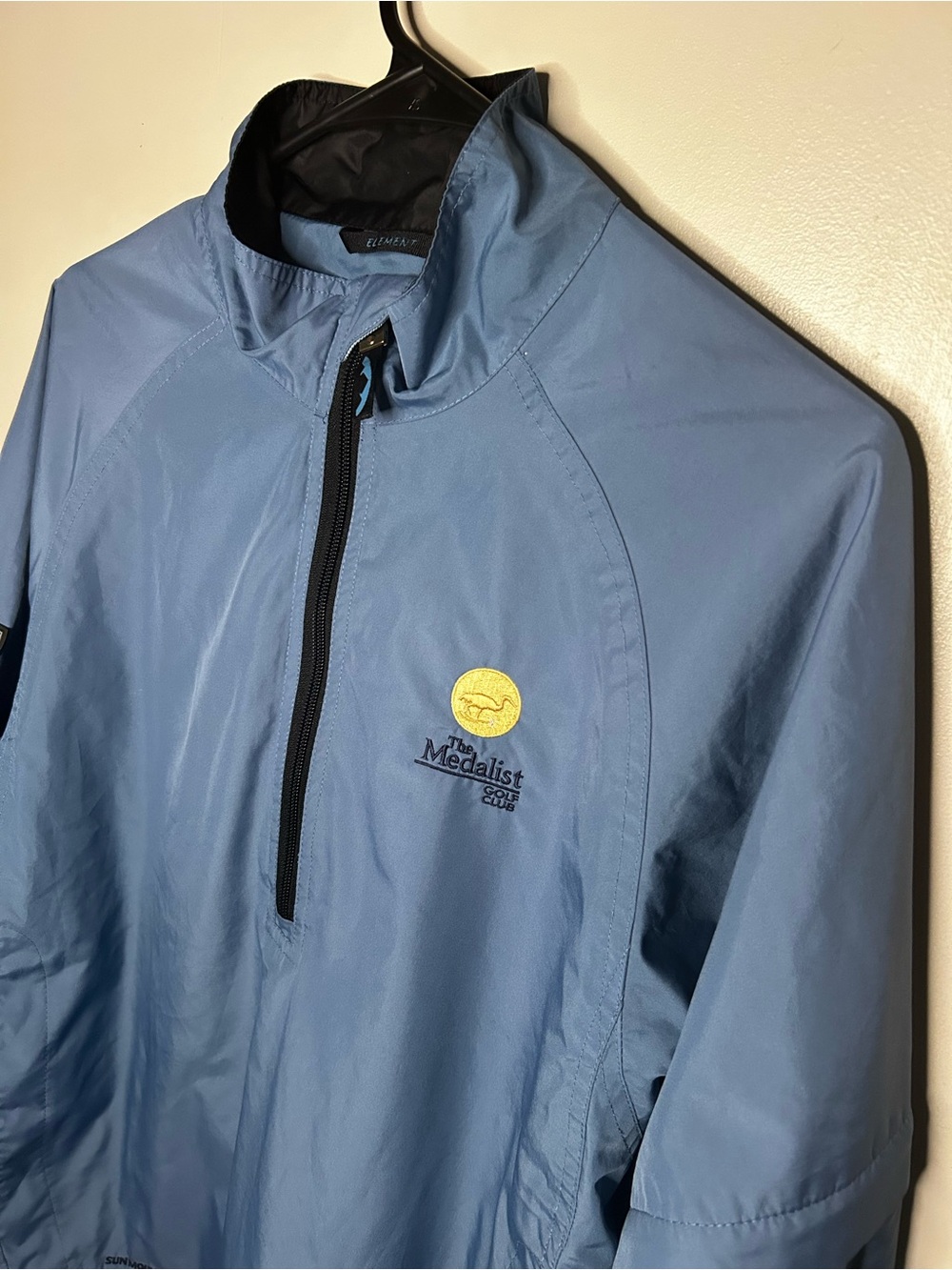 Sun Mountain Medalist Golf Club Hobe Sound Quarter Zip Windbreaker Jacket Blue M - Picture 2 of 13